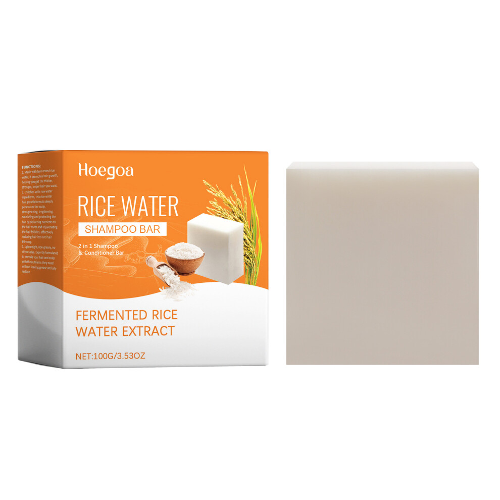 (100g) HOEGOA fermented rice water hair cleansing soap moisturizes hair, softens hair, gently cleanses scalp and nourishes shampoo soap