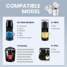 Reusable K Cups and Coffee Pods for Coffee Maker PB051 & CFP101/PB041-Stainless Steel K Cups Coffee Filters