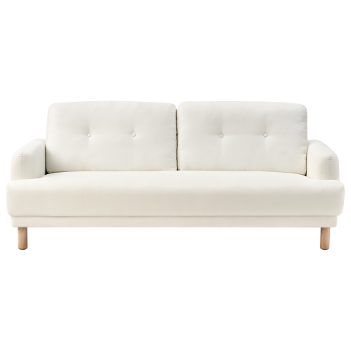 Beliani Sofa 3 Seater TUVE Fabric Off-White