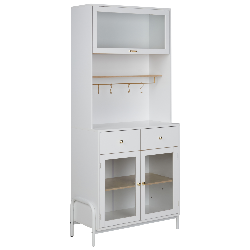 Beliani Glass Display Cabinet Parlin 82 Cm White