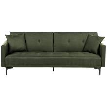 Sofa Bed 3 Seater LUCAN Fabric Dark Green