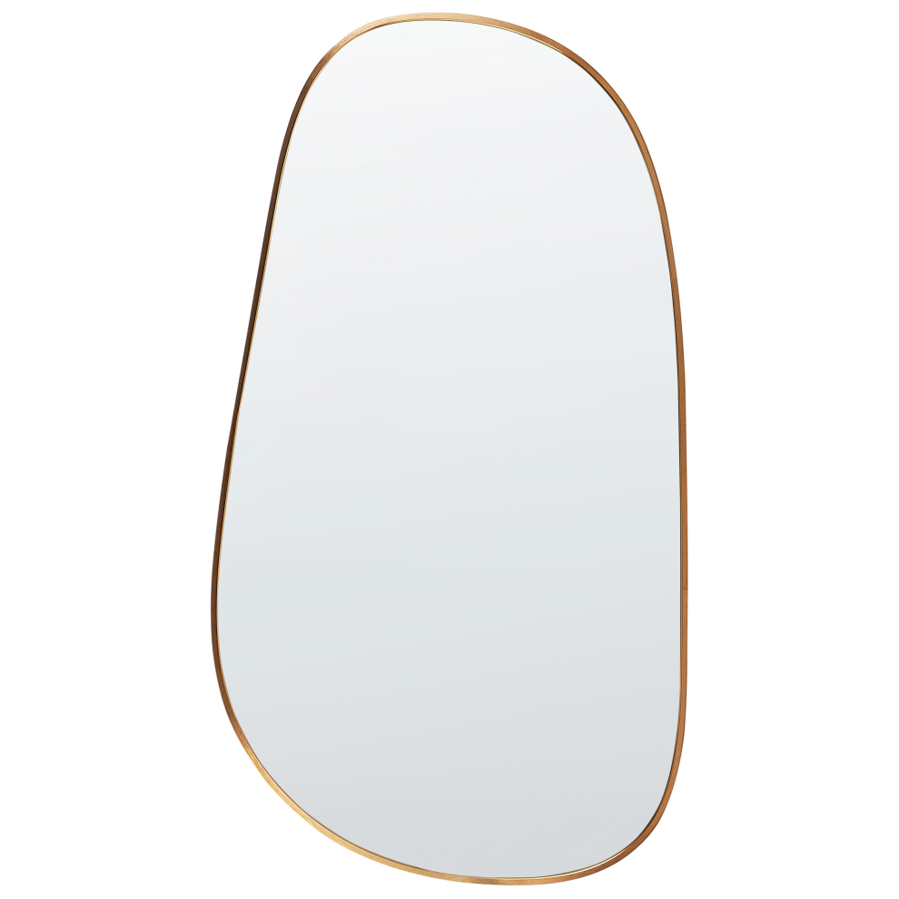 Beliani Wall Mirror Vernais 60 Cm 110 Cm Metal Gold