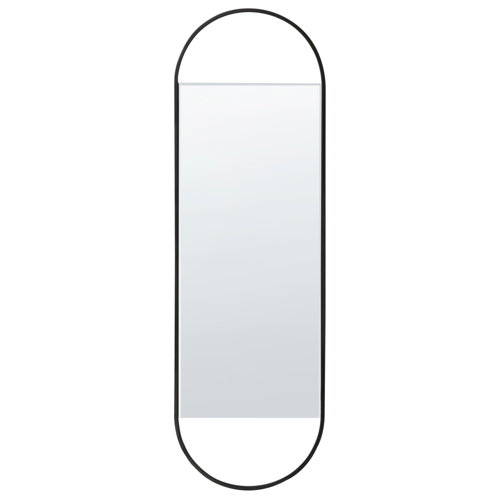 Beliani Wall Mirror Vallery 40 Cm 120 Cm Metal Black