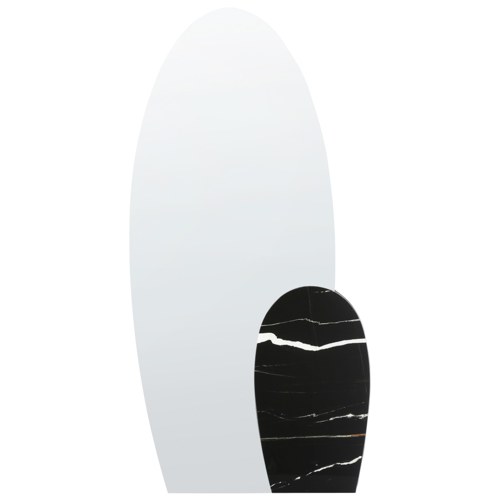 Beliani Wall Mirror Vierzon 58 Cm 120 Cm Black