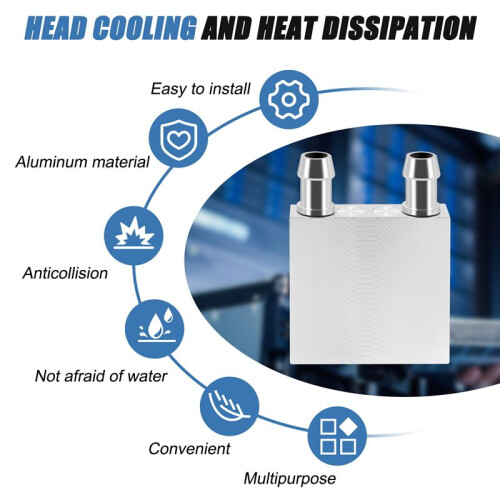 Aluminum Water Cooling Block 40X40X12mm Cooler for Computer CPU Radiator 1