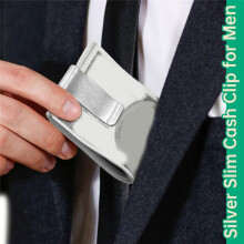 20Pack Stainless Steel Money Clip Silver Slim Cash Clip,Card Holder Metal Money Clips Minimalist Pocket Cash Wallet