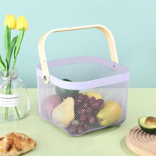 Metal Mesh Basket, Multi-Functional Hanging Kitchen Baskets Fruit Basket with Handle for Kitchen Bathroom Picnic