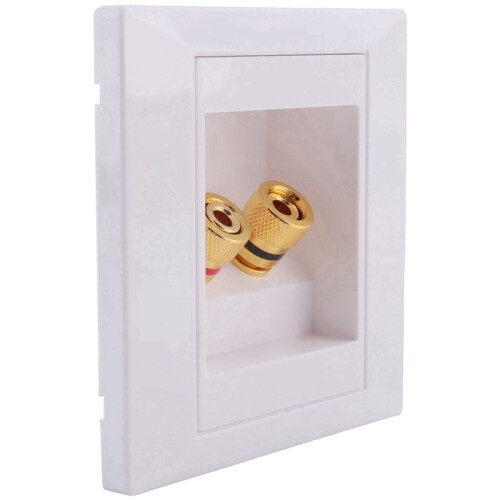 6X Wall Socket Connection Port with 2 Jack Speaker White 2