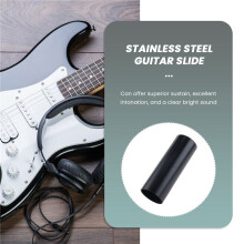 1pc Guitar Slide Black Stainless Steel Finger Knuck