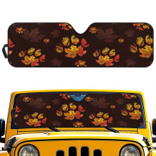 Foldable Jeep Windshield Sun Shade Dog Paw Print UV Heat