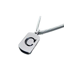 Titanium Steel Initial Pendant Necklace Unisex A-Z