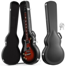 Estuche Rígido para Guitarra Eléctrica-Duoku-1080 mm, Caja de Madera con Cerradura, Interior Acolchado, Compartimento para Accesorios
