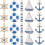 Nautical Charms Alloy 60 pcs Anchor Ship Beacon Ocean Blue 1