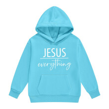 Jesus Christian Hoodie for Teen Girls Sky Blue Long Sleeve