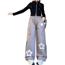 Girls' Baggy Cargo Pants Purple 10-11 Years