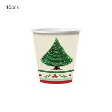 Christmas Tree Paper Cups Set Holiday Beverage 10 Pack