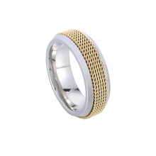 Women's Stainless Steel Weave Mesh Ring 7mm Silver Gold