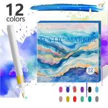 Watercolor Pens Set Soft Tip Acrylic Markers 12 or 24 Pack