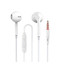 Wired In-Ear Earbuds with Mic White 3.6 ft 3.5mm