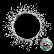 Acrylic Bead Drop Bouquets White Floral Picks 3 Pack