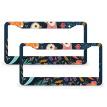 Folk Farm Floral Love Birds License Plate Frame 2 Pack