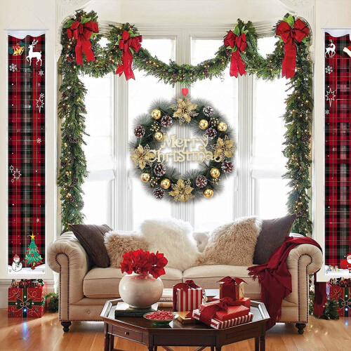 Christmas Wreath Gold Decorations 12 Inch Pinecone 2