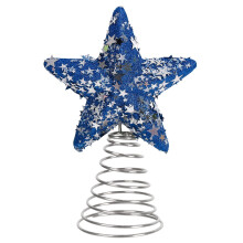 Patriotic Star Tree Topper Red White Blue Glitter 12 Inch