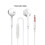 Wired In-Ear Earbuds with Mic White 3.6 ft 3.5mm 3
