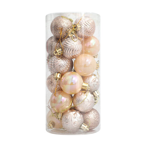 24Pcs 1.5 Inch Mini Christmas Balls Beige 1