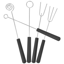 Supvox Stainless Steel Chocolate Forks Set Black 5Pcs