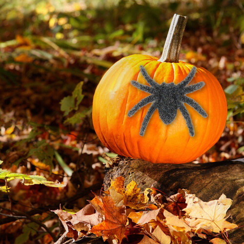 Flocked Spider Ornament Halloween Decor Silver 2