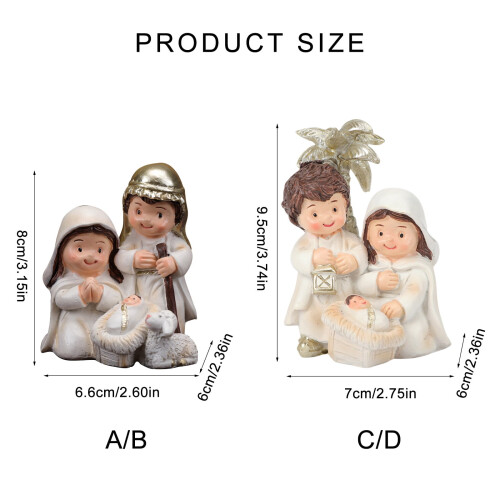 Christmas Nativity Figurine Set Indoor Tabletop Decoration 2