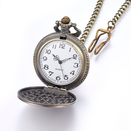 Alloy Quartz Pocket Watch with Iron Chain Zelda Design 1