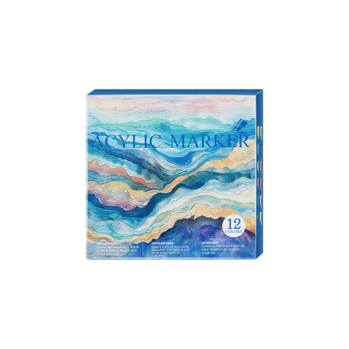 Watercolor Pens Soft Tip Acrylic Markers 12 or 24 Pack 1