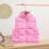 Kids Pink Sleeveless Puffer Vest Collared Zip-Up 2