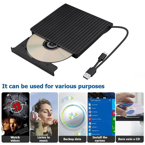 USB3.0 Externes Optisches Laufwerk Typ-C für  Desktop-Computer Tragbare CD/DVD-Brenner Laptops