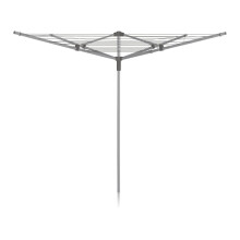 Addis 40m 4 Arm Rotary Washing Line (Grey) Multiple Tension Adjustment, Folding Outdoor Rotating Clothes Dryer & Ground Spike MOB, Metallic
