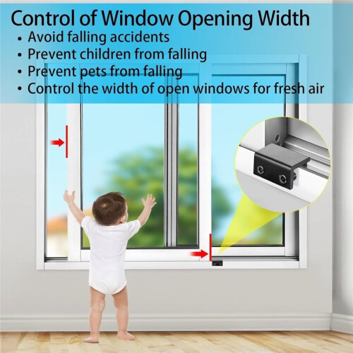 Window Locks,Sliding Window Locks with Key,Easv to Install,Adjustable Security Window Lock for Patio Bedroom Home, 8PCS