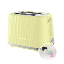 Russell Hobbs Eden 2 Slice Toaster (6 Browning Settings, High Lift Feature, Frozen, reheat, Cancel Functions, Removable Crumb Tray, 800W, Lemon) 27373