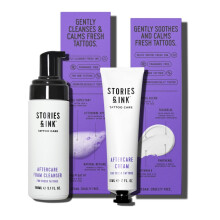 Stories & Ink Tattoo Aftercare Duo - 2-Step Routine for Fresh Tattoos, Contains: Cream & Foam Cleanser