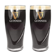 Guinness Official Merchandise Embossed Pint Beer Glass (Set of 2)