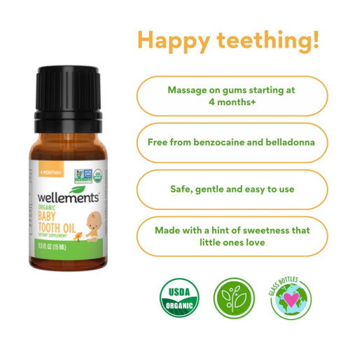Baby, Tooth Oil, 0.5 fl oz (15 ml) - Wellements 2