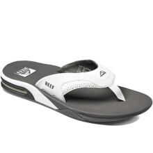 (10 UK, Grey White) Reef Mens Fanning Pool Beach Holiday Flip Flops Thongs Sandals