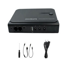 Docreate TTAKA7 36W DC1036L UPS Uninterruptible Power Supply with 18650 Replaceable Battery US Plug