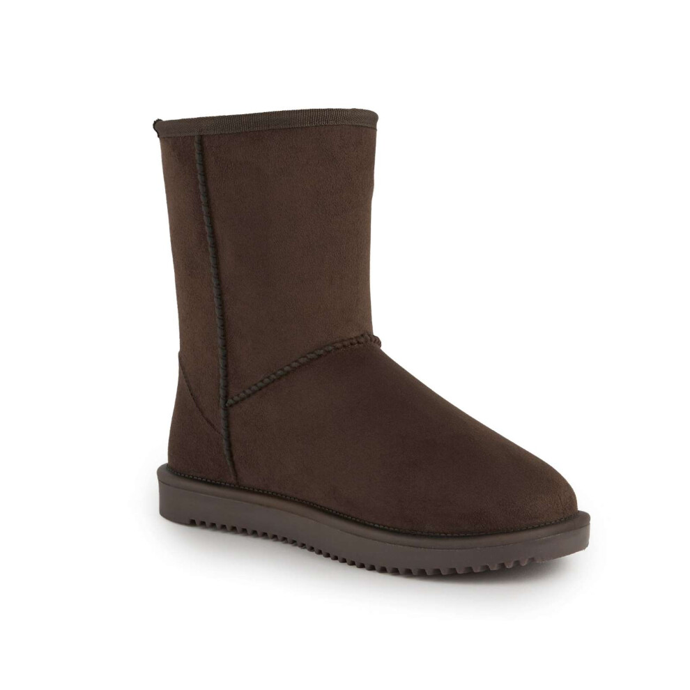 Regatta (5 Uk, Chocolate) Womens Risley Waterproof Faux Fur Lining Slip On Boot - Black
