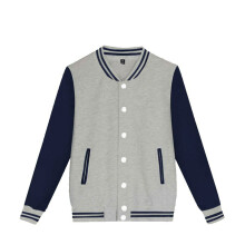 Boys Winter Baseball Jacket Crew Neck Button Down Color