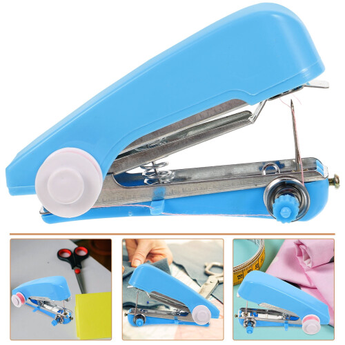 Mini handheld sewing machine red ABS and metal 6.5x4.5x2.5