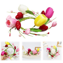 Valentine's Day Tulip Candle Ring Red Heart Pink Berry