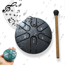 Steel Tongue Drum Black 6-Note 3 Inch Waterproof Outdoor