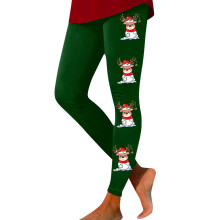 Women's Christmas Leggings Santa Print Lined Winter Tights